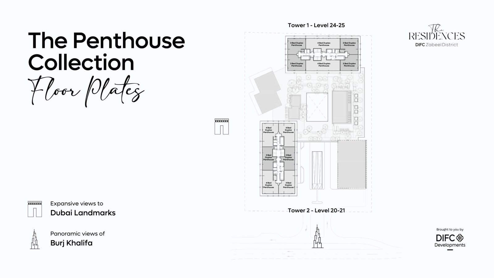 The Residences DIFC floor plates displaying residential tower apartment layouts in Zabeel District